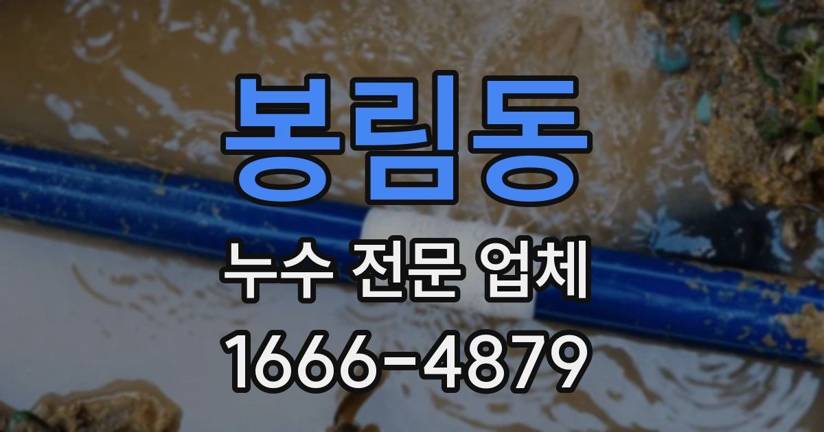 봉림동 누수 전문 업체