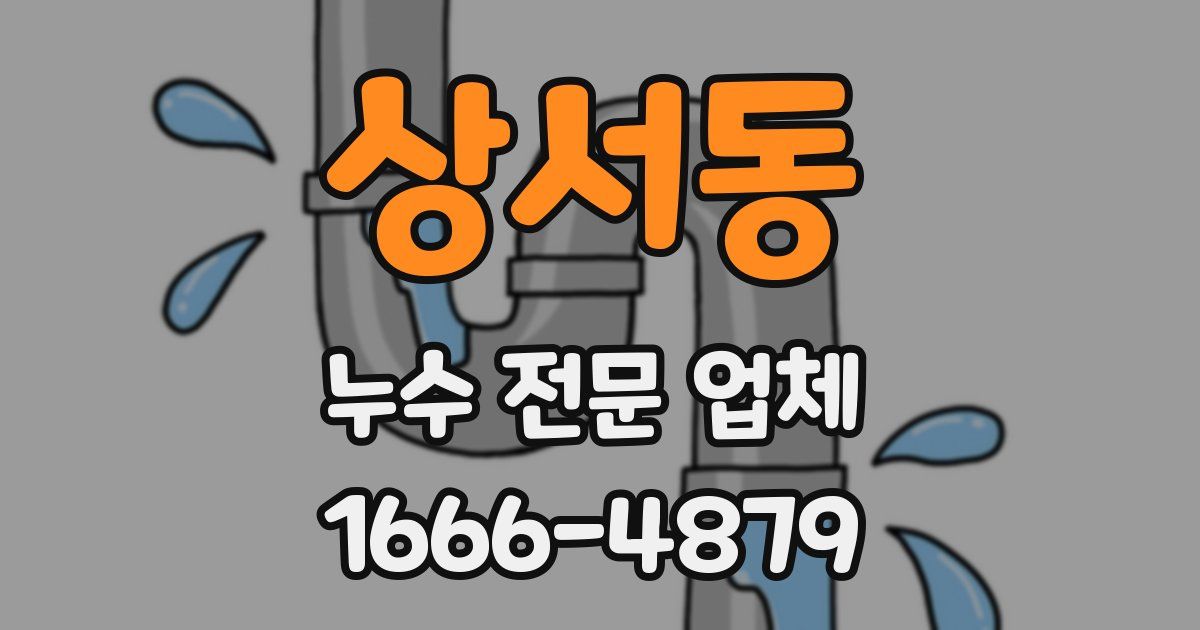 상서동 누수 전문 업체