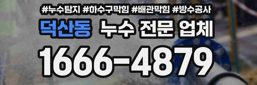 덕산동 누수 전문 업체