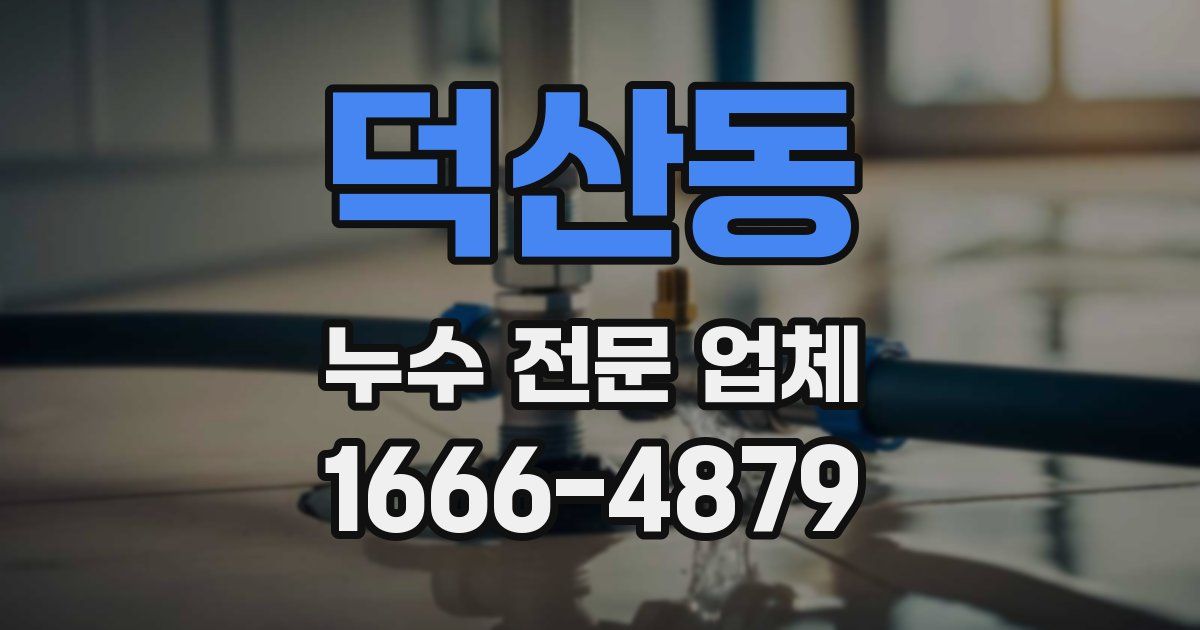 덕산동 누수 전문 업체