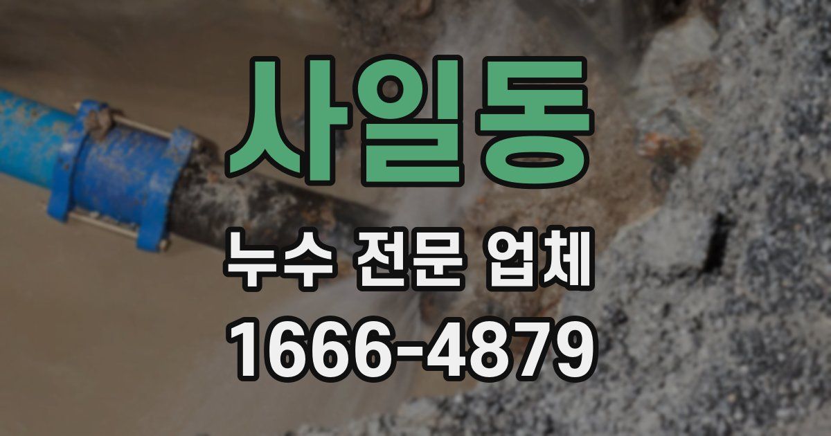 사일동 누수 전문 업체