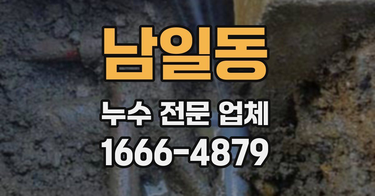 남일동 누수 전문 업체