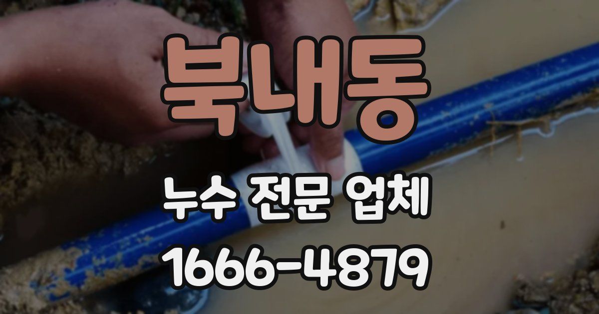 북내동 누수 전문 업체