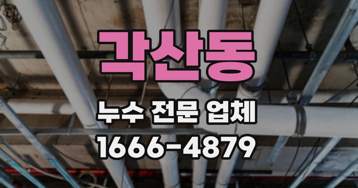 각산동 누수 전문 업체