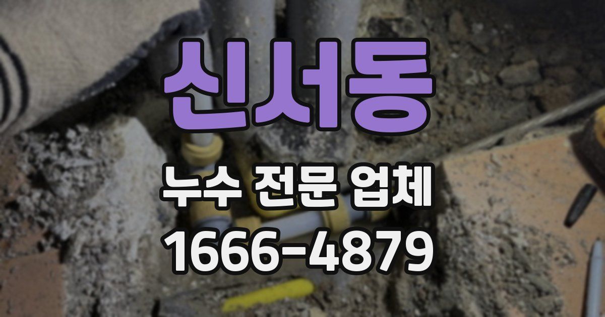 신서동 누수 전문 업체