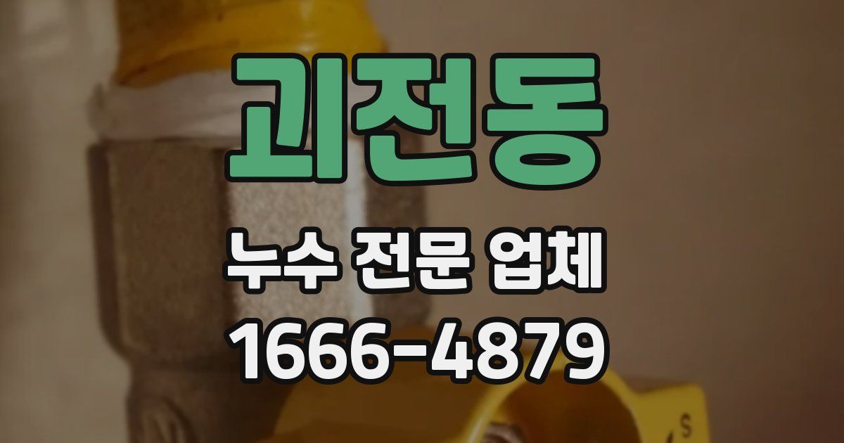 괴전동 누수 전문 업체