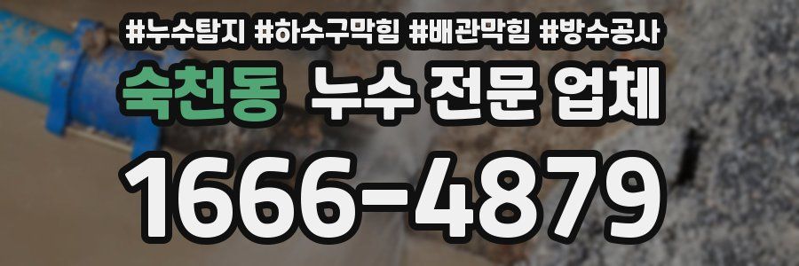 숙천동 누수 전문 업체