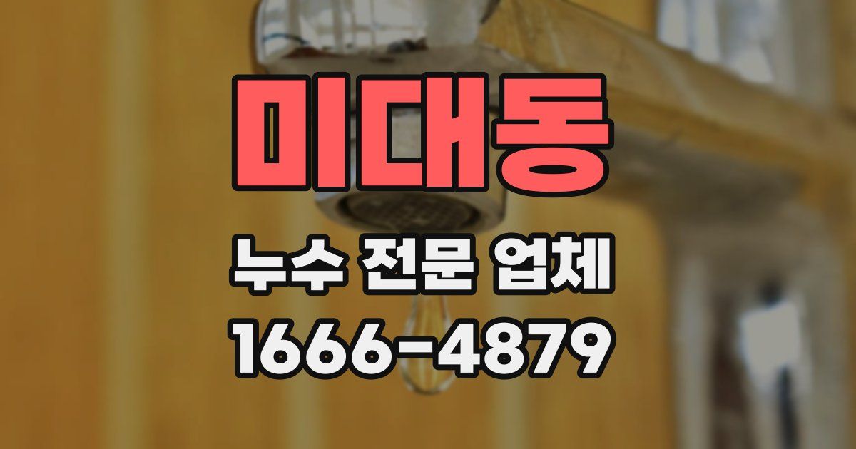 미대동 누수 전문 업체