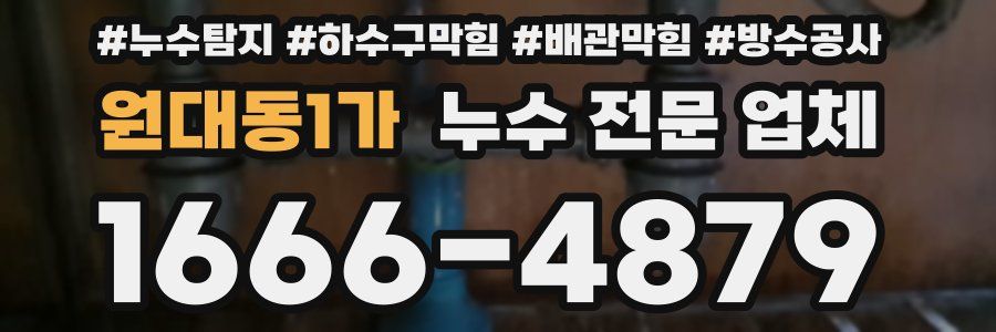 원대동1가 누수 전문 업체