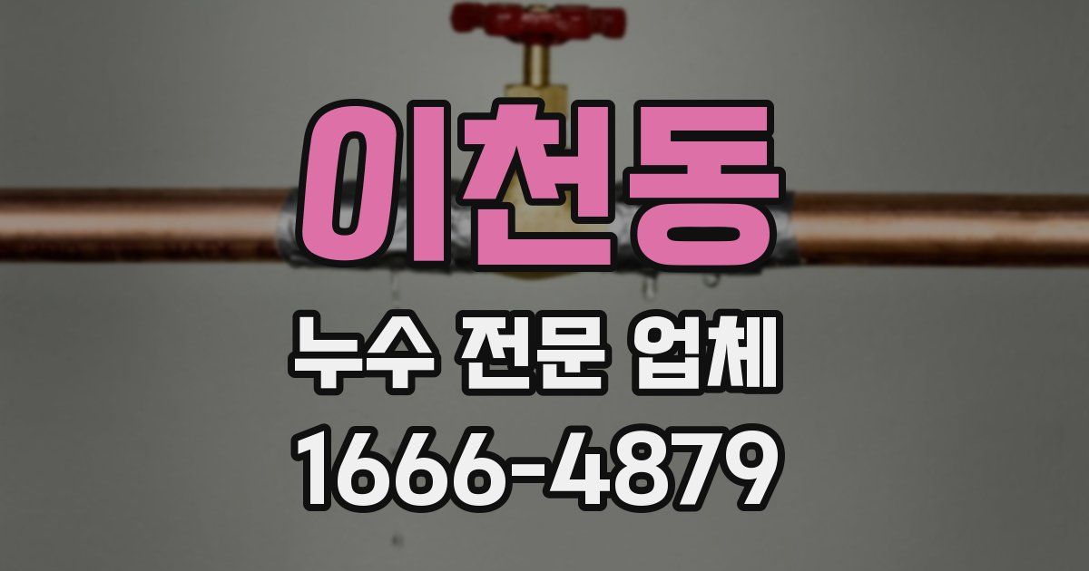 이천동 누수 전문 업체