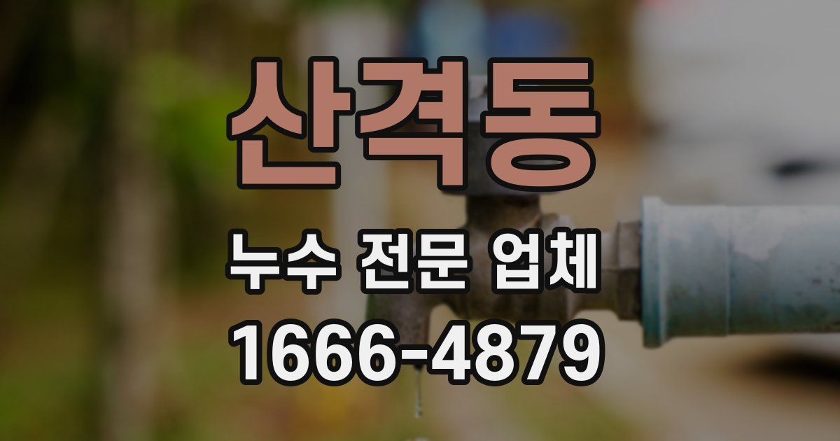 산격동 누수 전문 업체