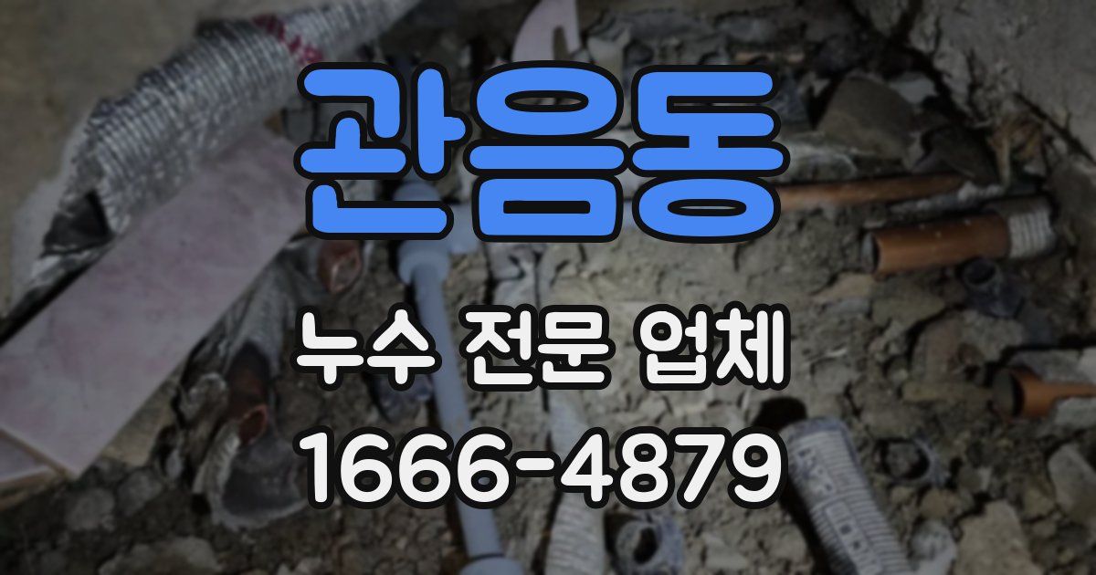 관음동 누수 전문 업체