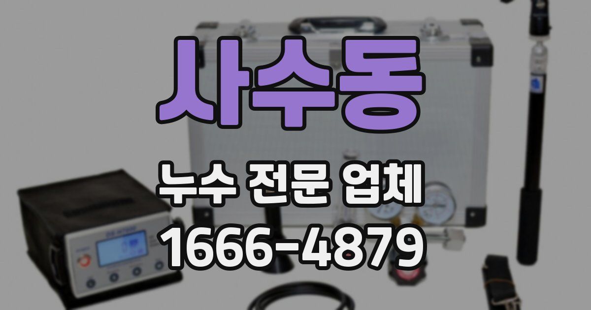 사수동 누수 전문 업체