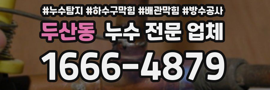 두산동 누수 전문 업체
