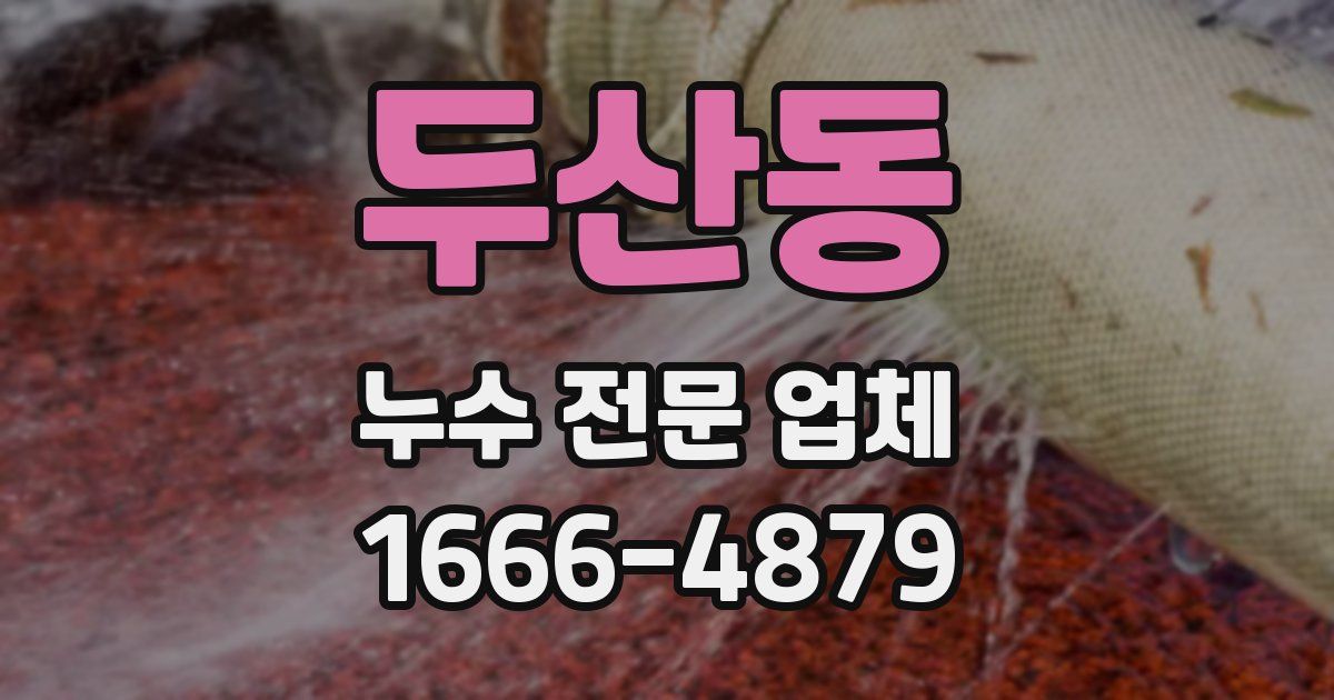 두산동 누수 전문 업체