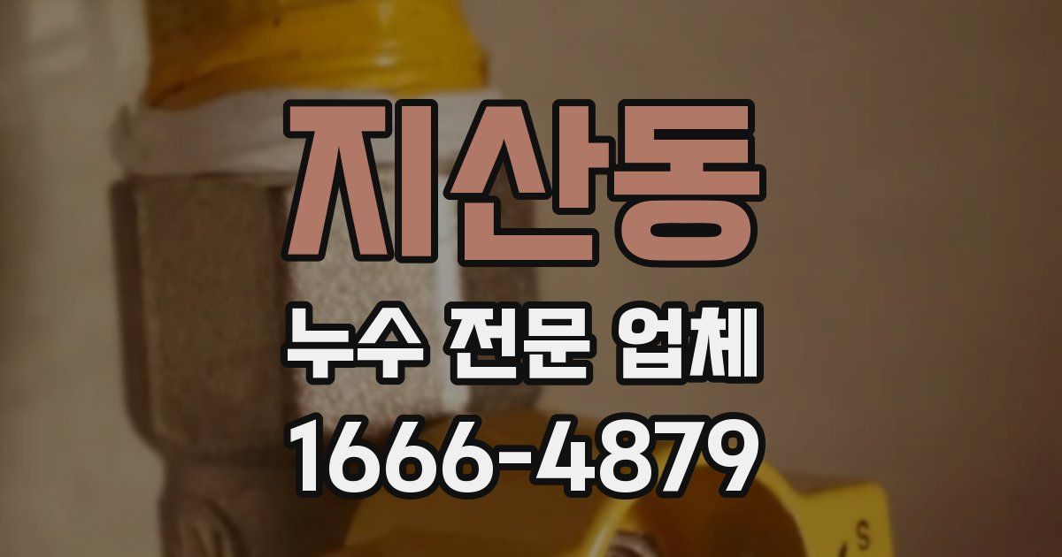 지산동 누수 전문 업체