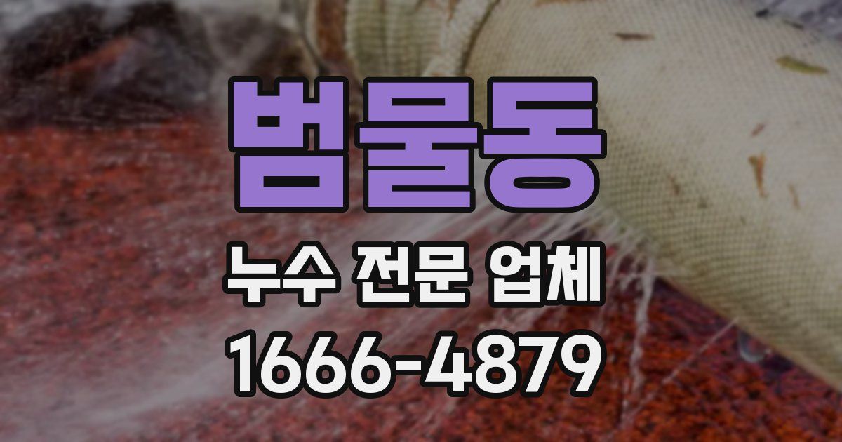 범물동 누수 전문 업체