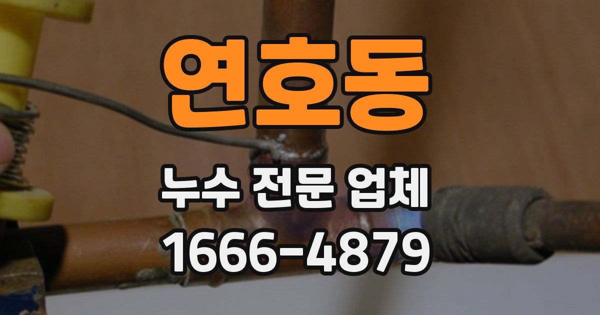 연호동 누수 전문 업체