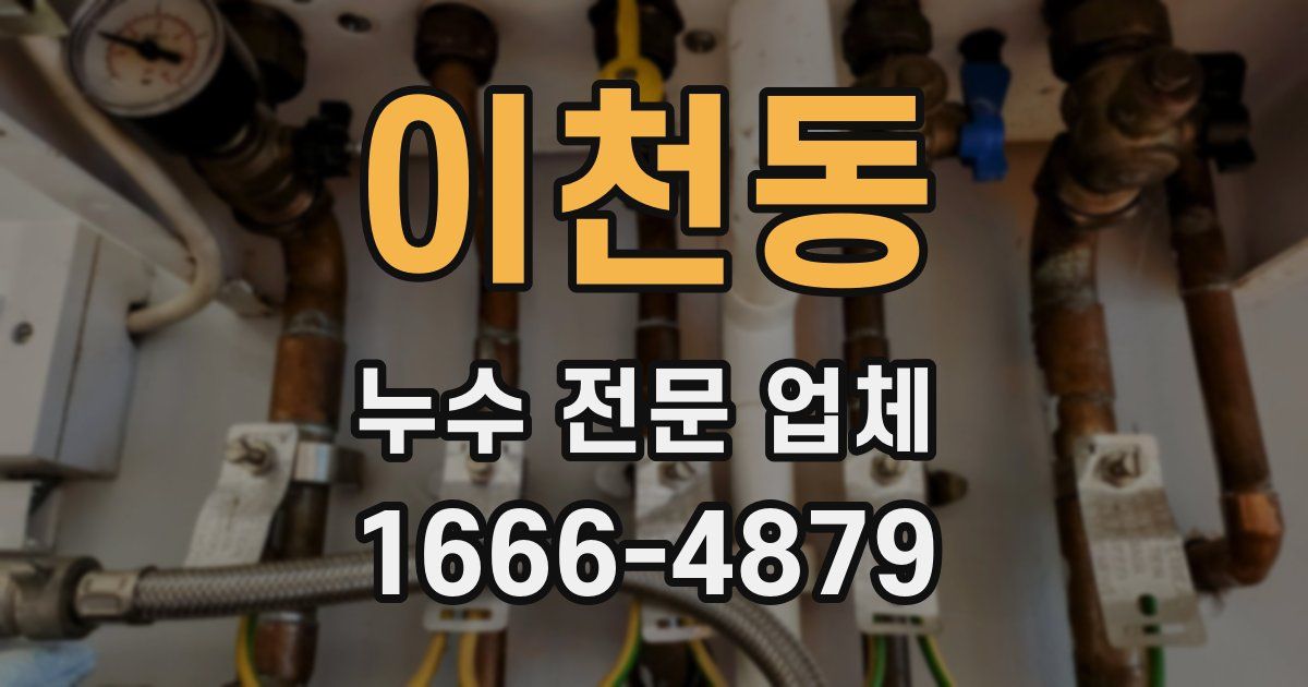 이천동 누수 전문 업체
