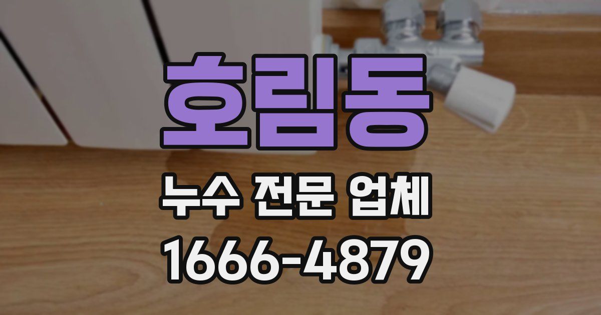 호림동 누수 전문 업체