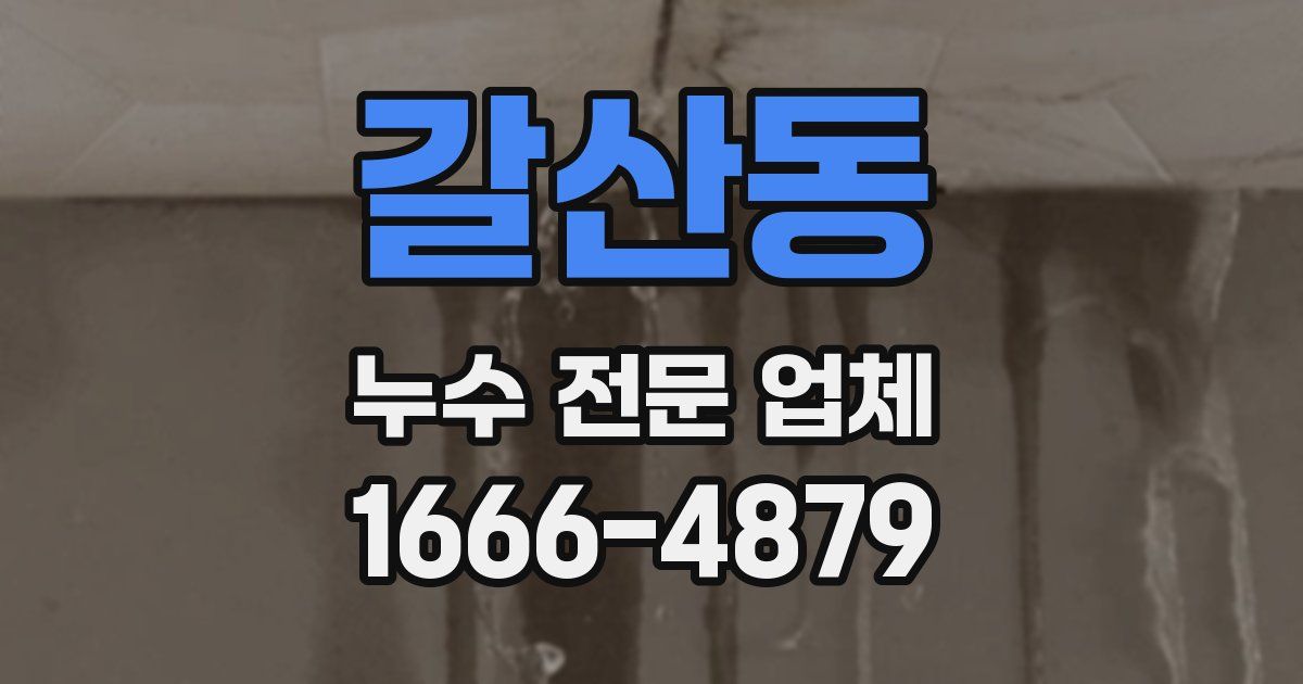 갈산동 누수 전문 업체