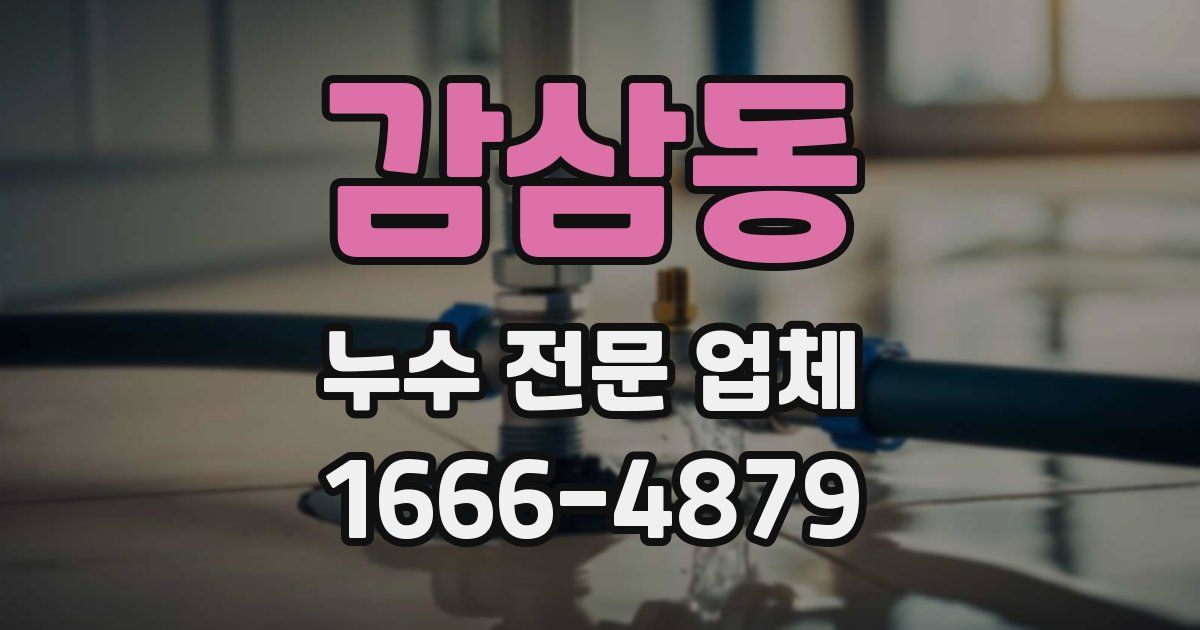 감삼동 누수 전문 업체