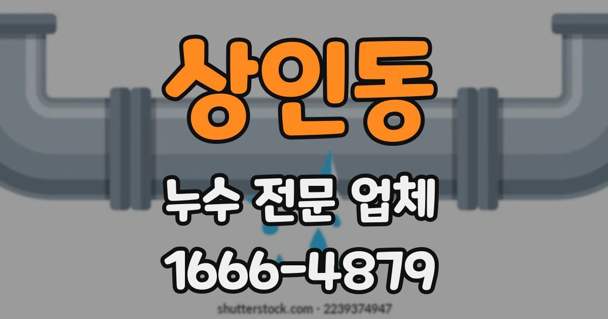 상인동 누수 전문 업체