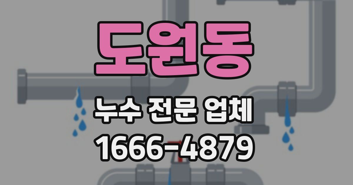 도원동 누수 전문 업체