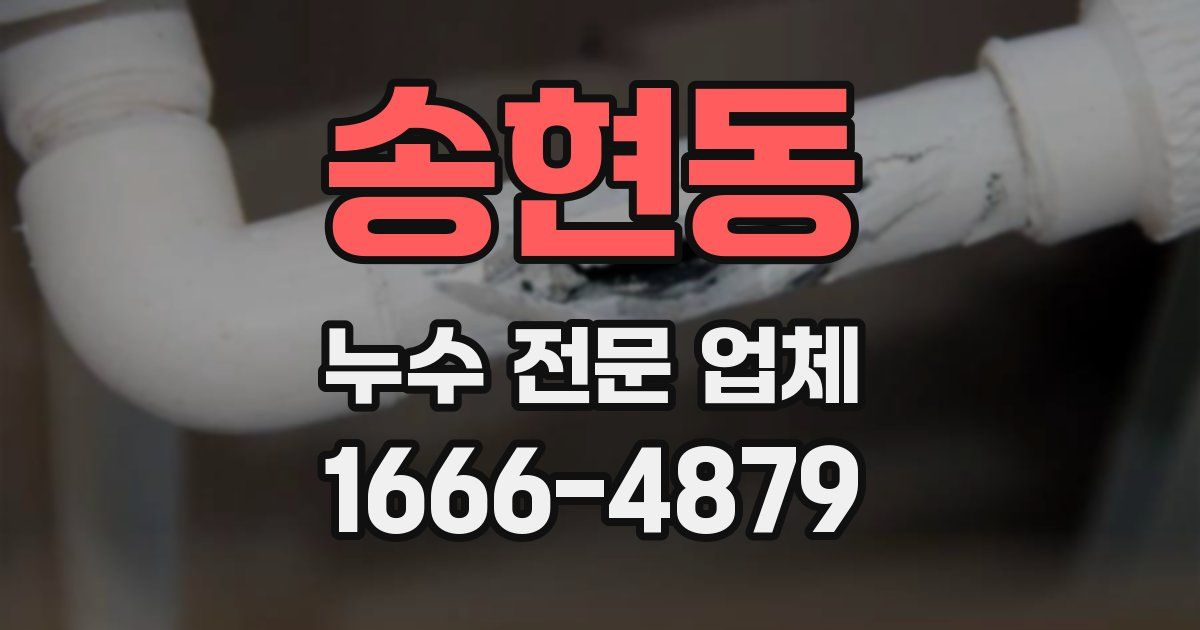 송현동 누수 전문 업체