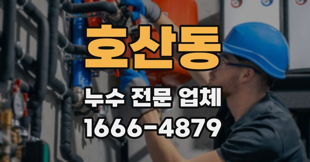 호산동 누수 전문 업체