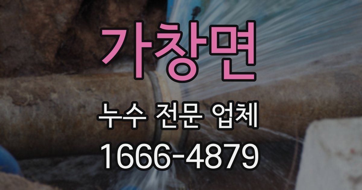 가창면 누수 전문 업체