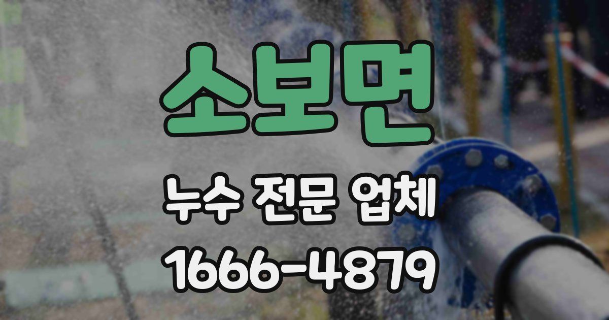 소보면 누수 전문 업체