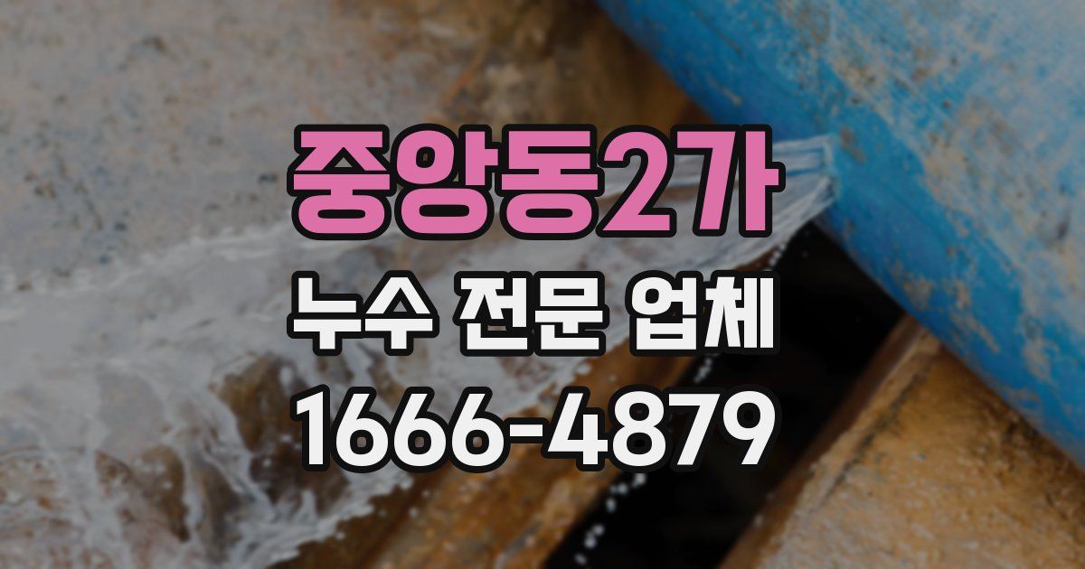 중앙동2가 누수 전문 업체