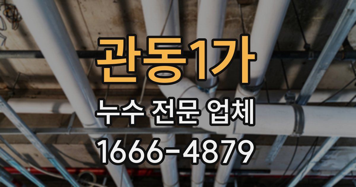 관동1가 누수 전문 업체