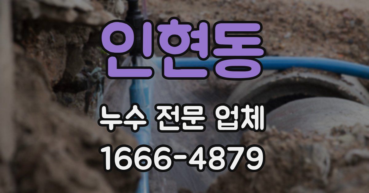 인현동 누수 전문 업체