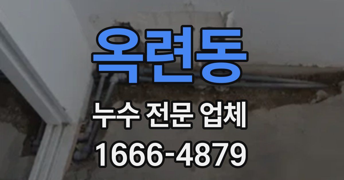 옥련동 누수 전문 업체