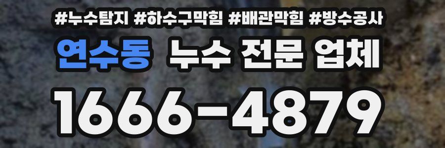 연수동 누수 전문 업체