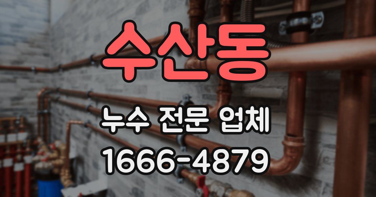 수산동 누수 전문 업체