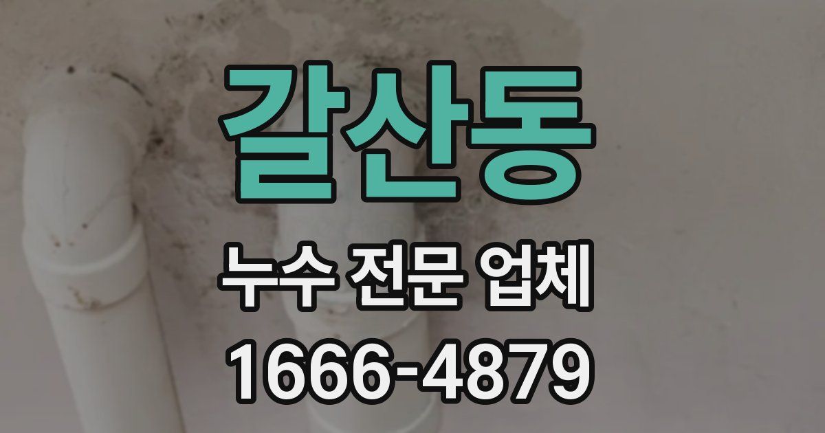 갈산동 누수 전문 업체