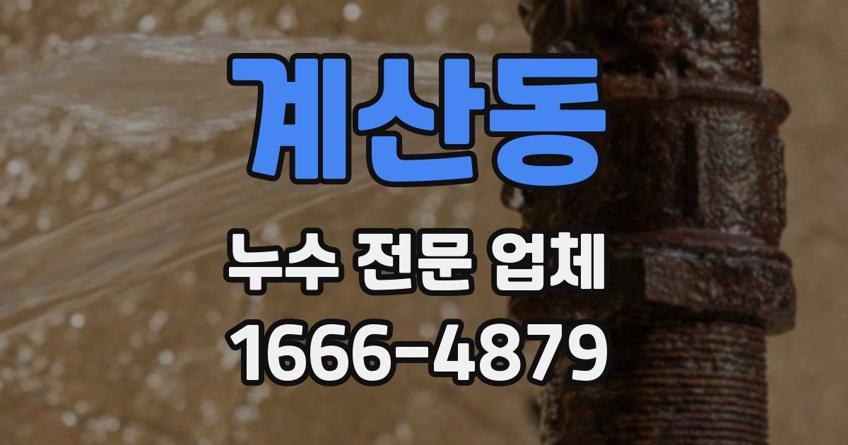 계산동 누수 전문 업체