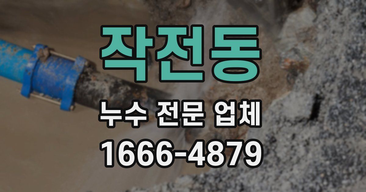 작전동 누수 전문 업체