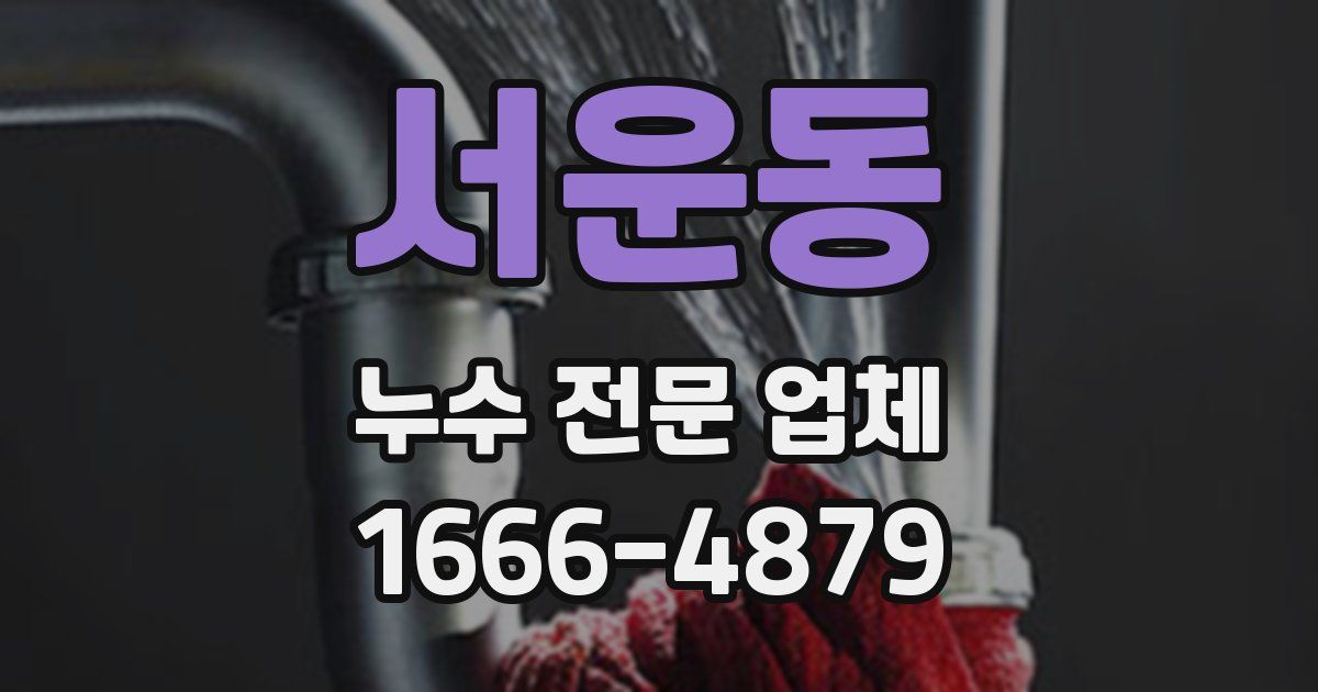 서운동 누수 전문 업체