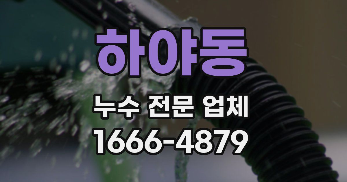 하야동 누수 전문 업체