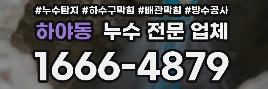 하야동 누수 전문 업체