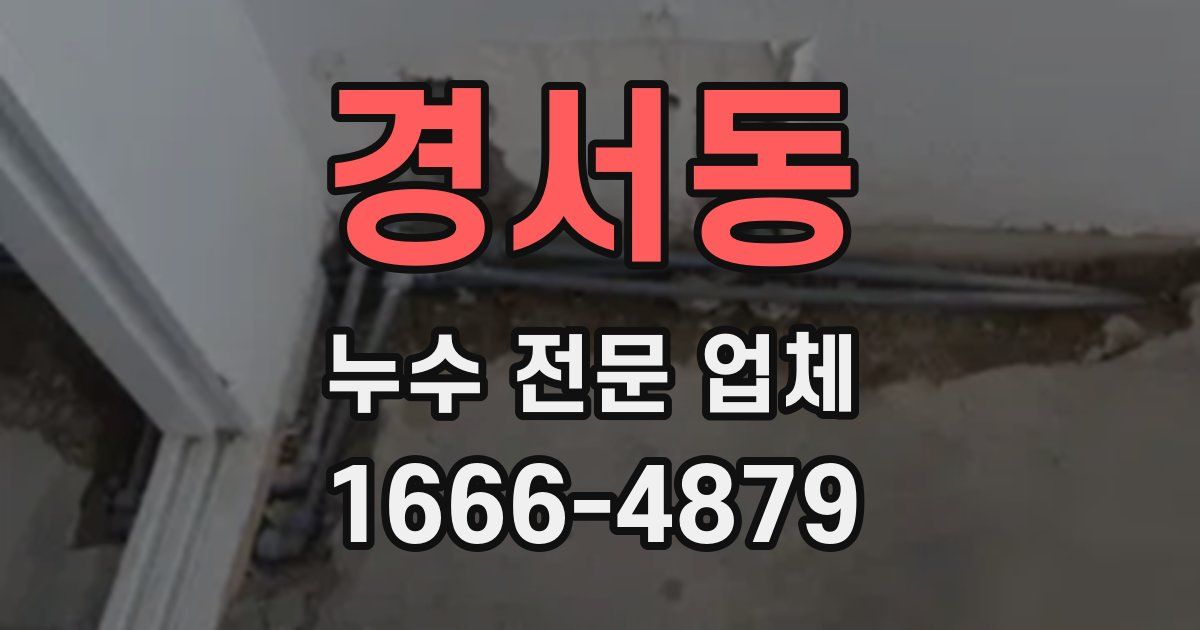 경서동 누수 전문 업체