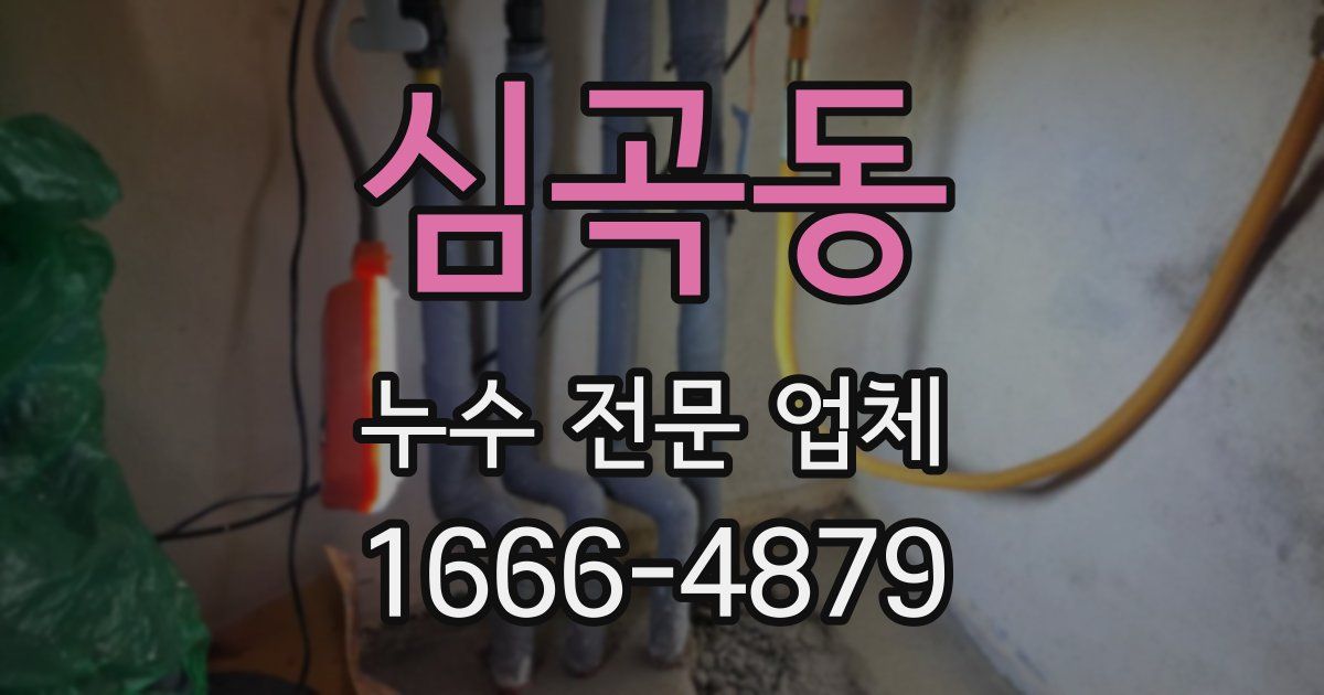 심곡동 누수 전문 업체