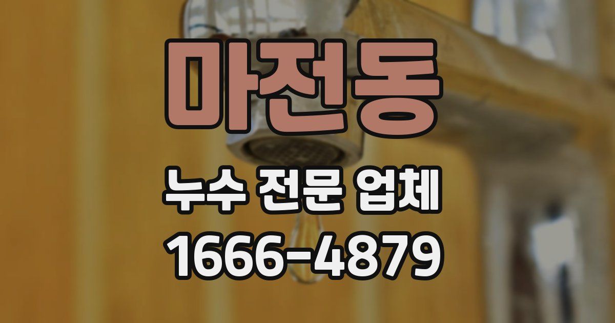 마전동 누수 전문 업체
