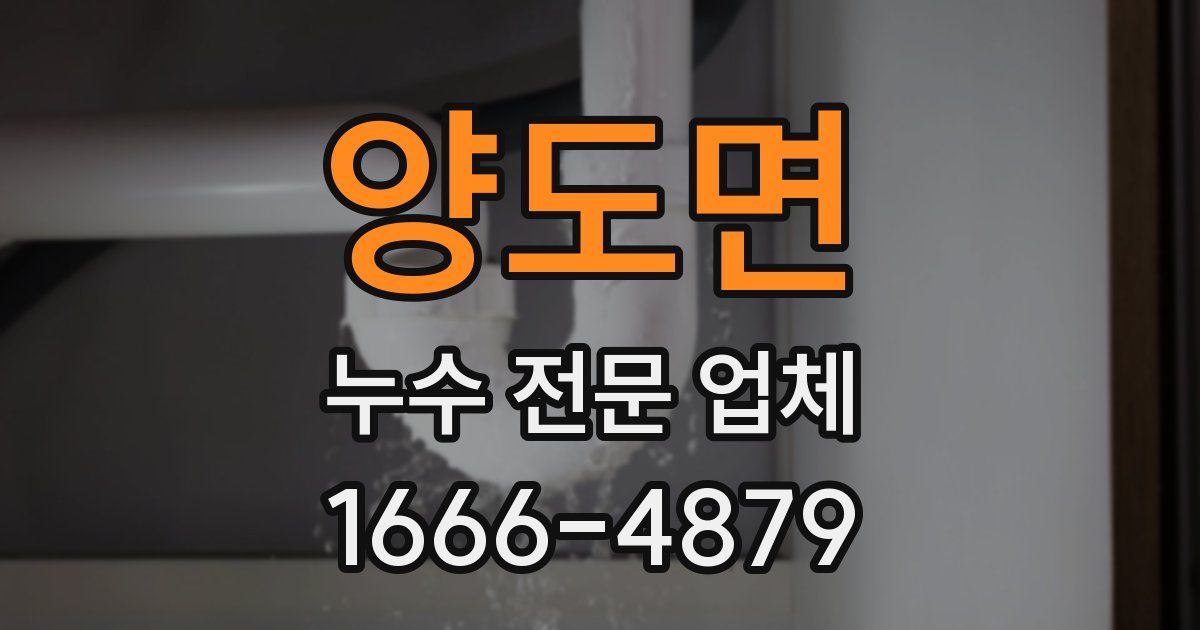 양도면 누수 전문 업체