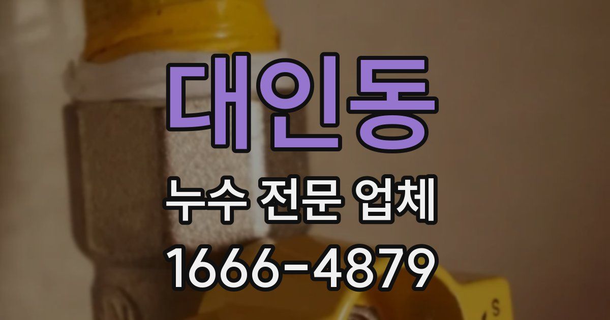 대인동 누수 전문 업체