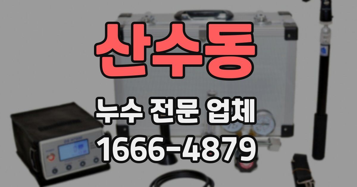 산수동 누수 전문 업체